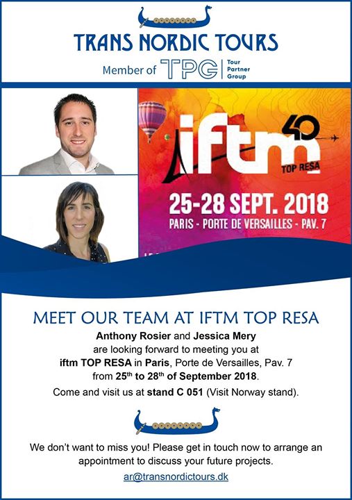 Will you be at iftm TOP RESA in Paris?