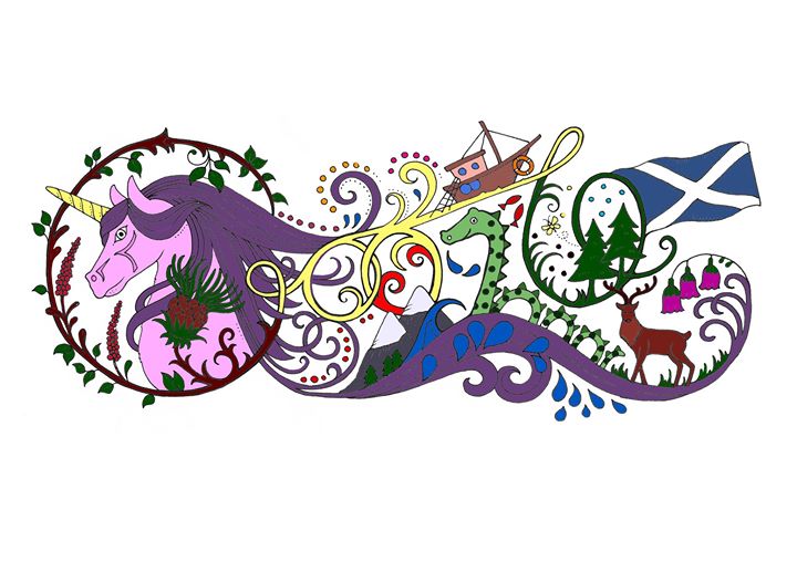 Here is our coloured in version of Johanna Basford’s Google doodle.