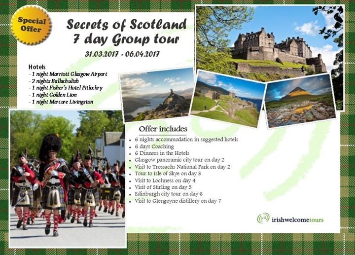 Check out our latest special group offer for 7 day tour in Scotland!