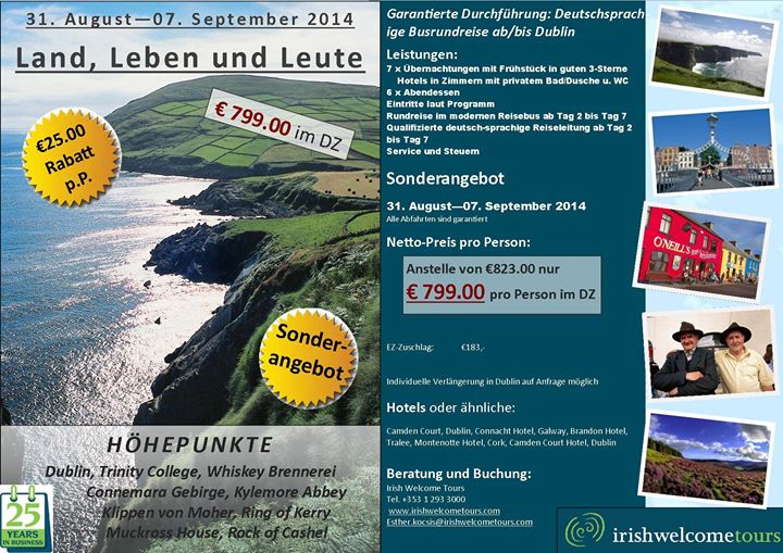 Thinking about a late summer trip to Ireland?