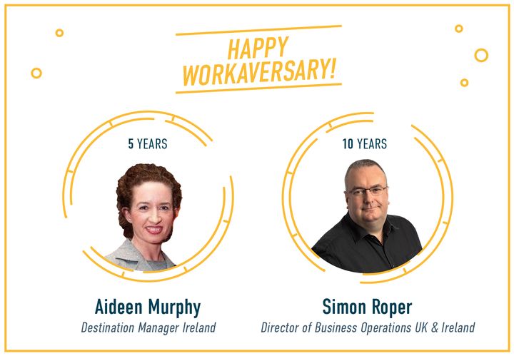 Happy Workaversary to our heroes Aideen & Simon!