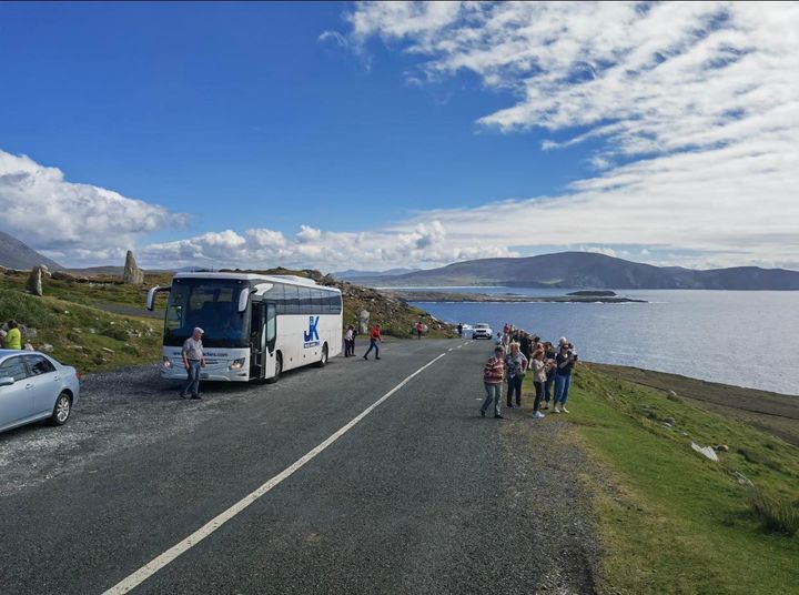 Some brilliant pictures today from our tour currently in Keem Bay Achill Island!
