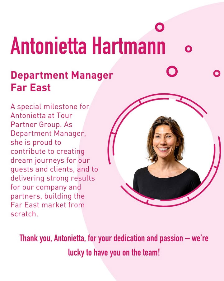🎉 Congratulations Antonietta on 25 Years at Tour Partner Group!