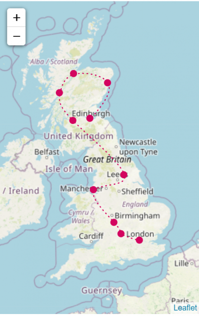 Map of route